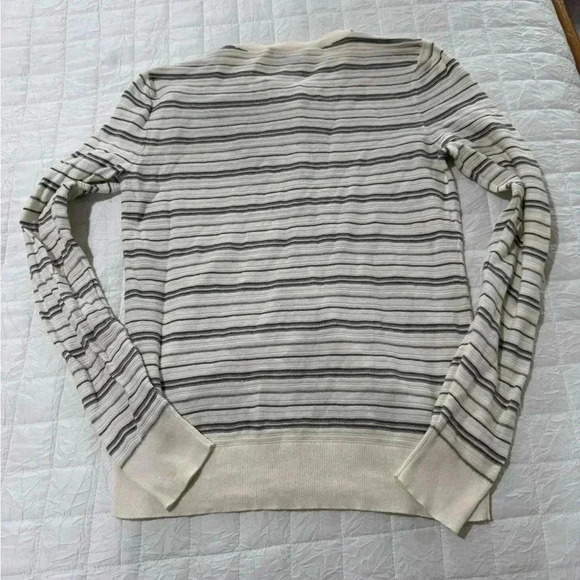 LOFT embroidered striped light cardigan, size Small - Picture 4 of 4